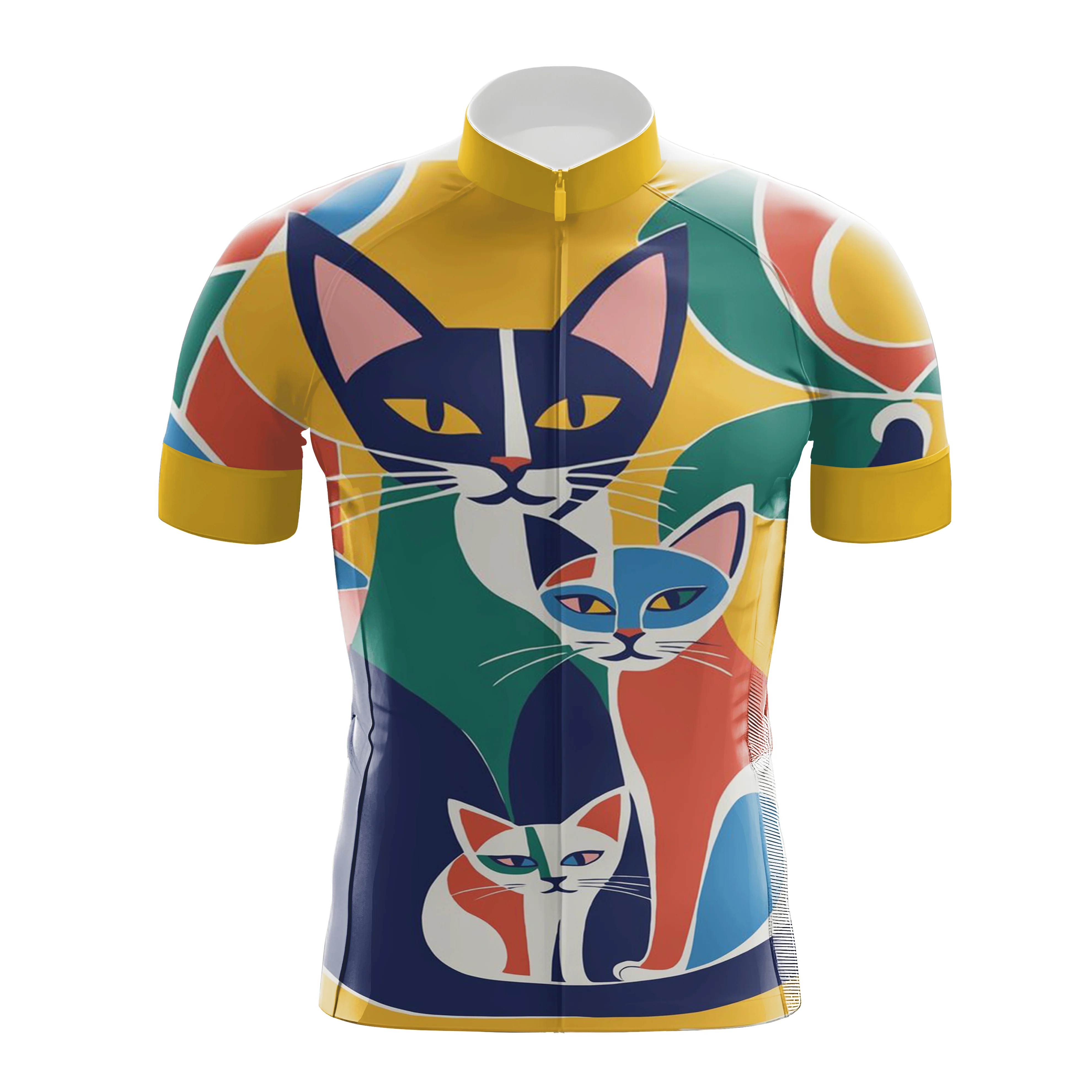 Colorful Cat Family Men's Cycling Kit - Image 3