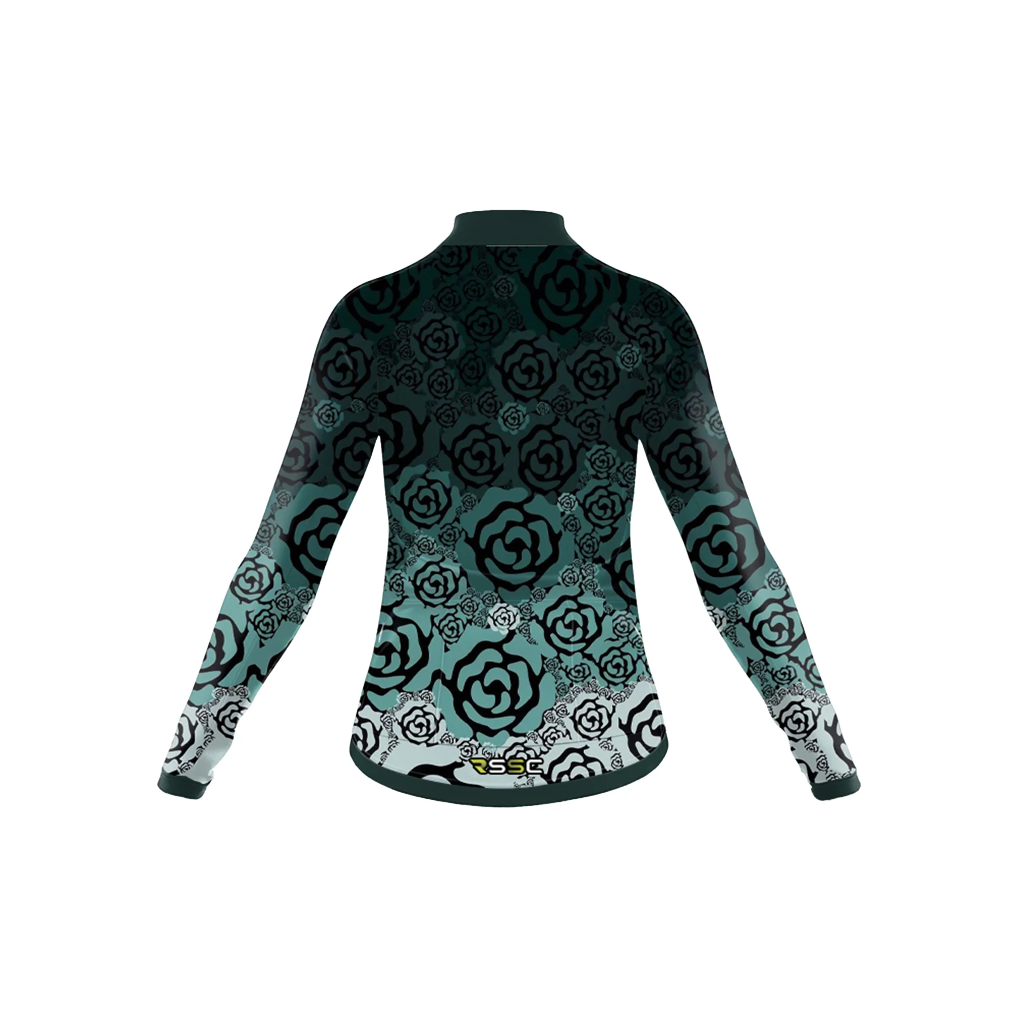 Dark green rose Women's Long Sleeve Cycling Kit - Image 4