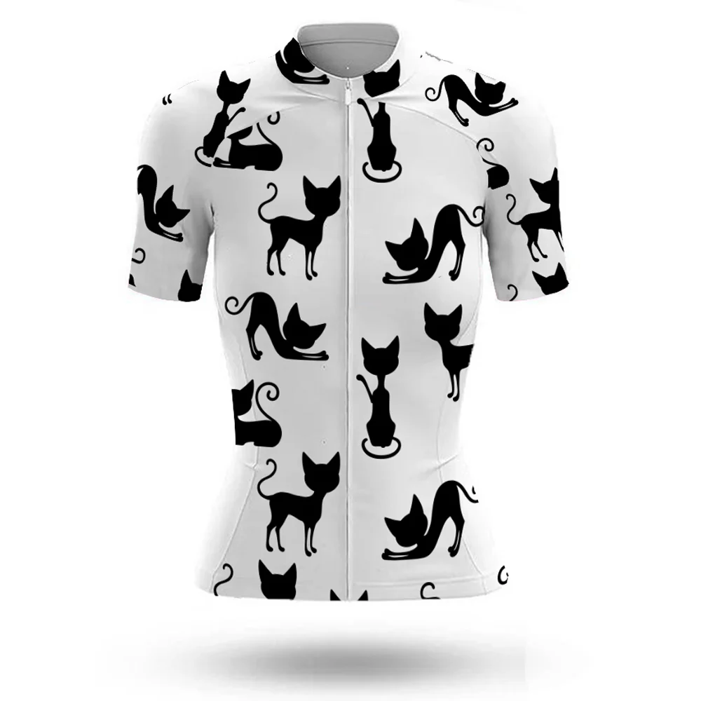 Elegant Black Cat Women's Cycling Jersey Kits - Image 3