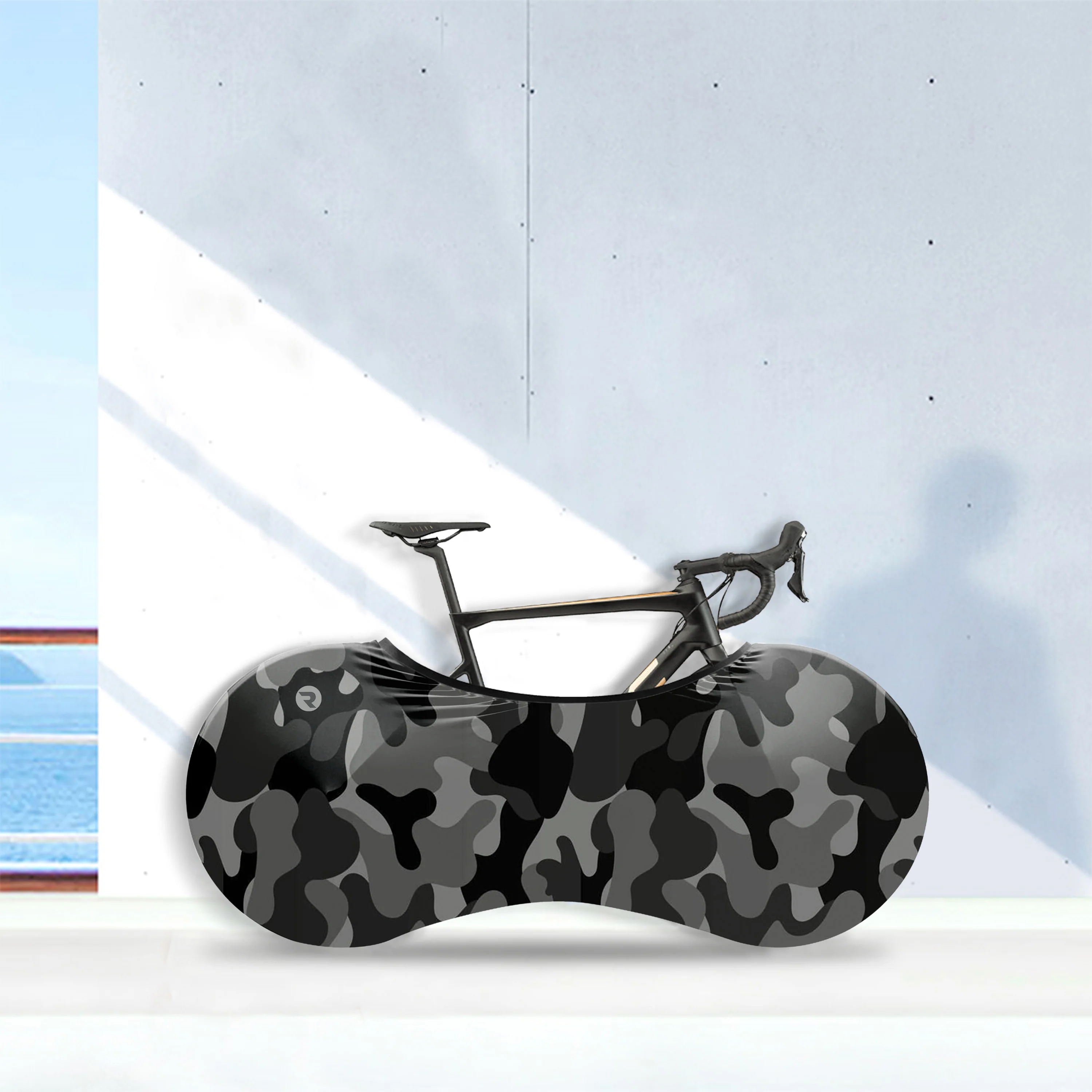 Gray Camo Bicycle Wheels Cover - Image 5