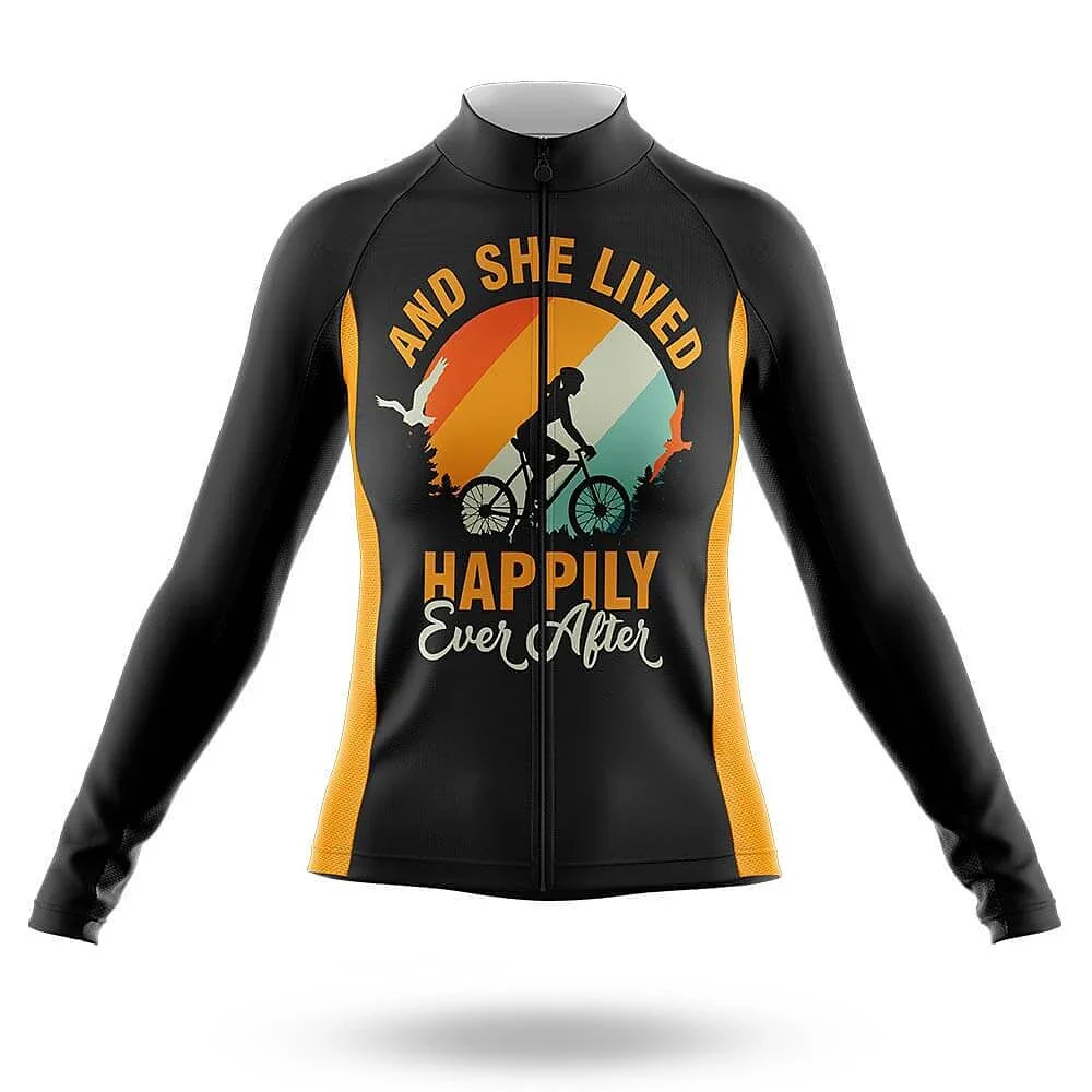 And She Lived Happily Women's Long Sleeve Cycling Kit - Image 3