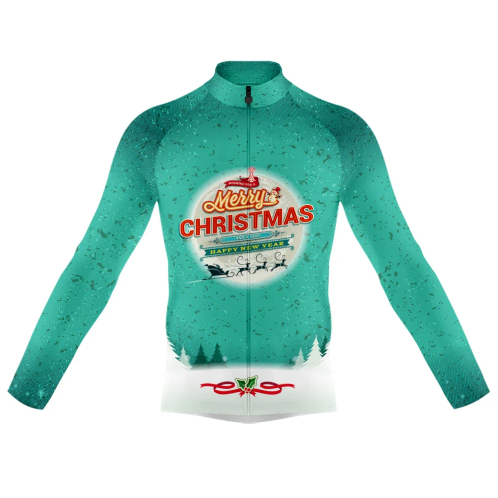 Merry Christmas Santa Claus Men's Long Sleeve Cycling Kit - Image 3