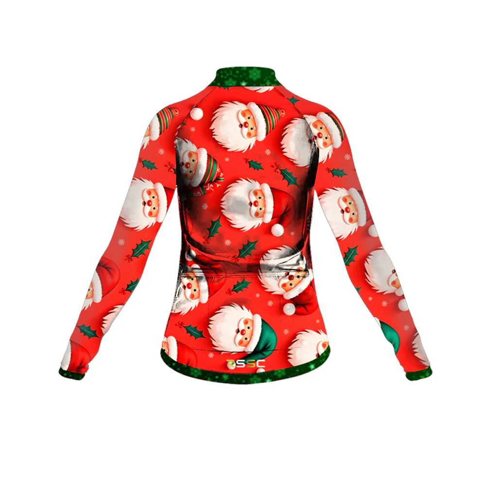 Santa Claus Women's Long Sleeve Cycling Kit - Image 4