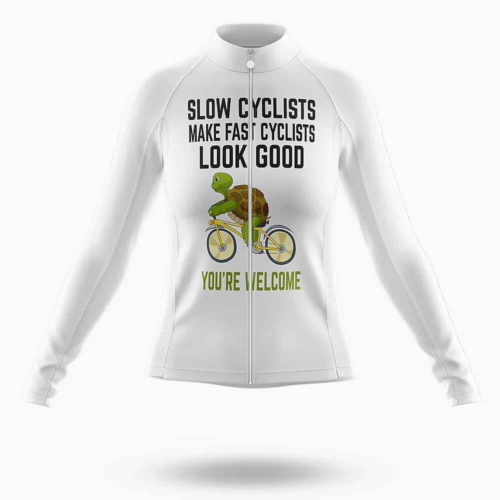 Slow Cyclists Make Fast Cyclists Look Good Women's Long Sleeve Cycling Kit - Image 3