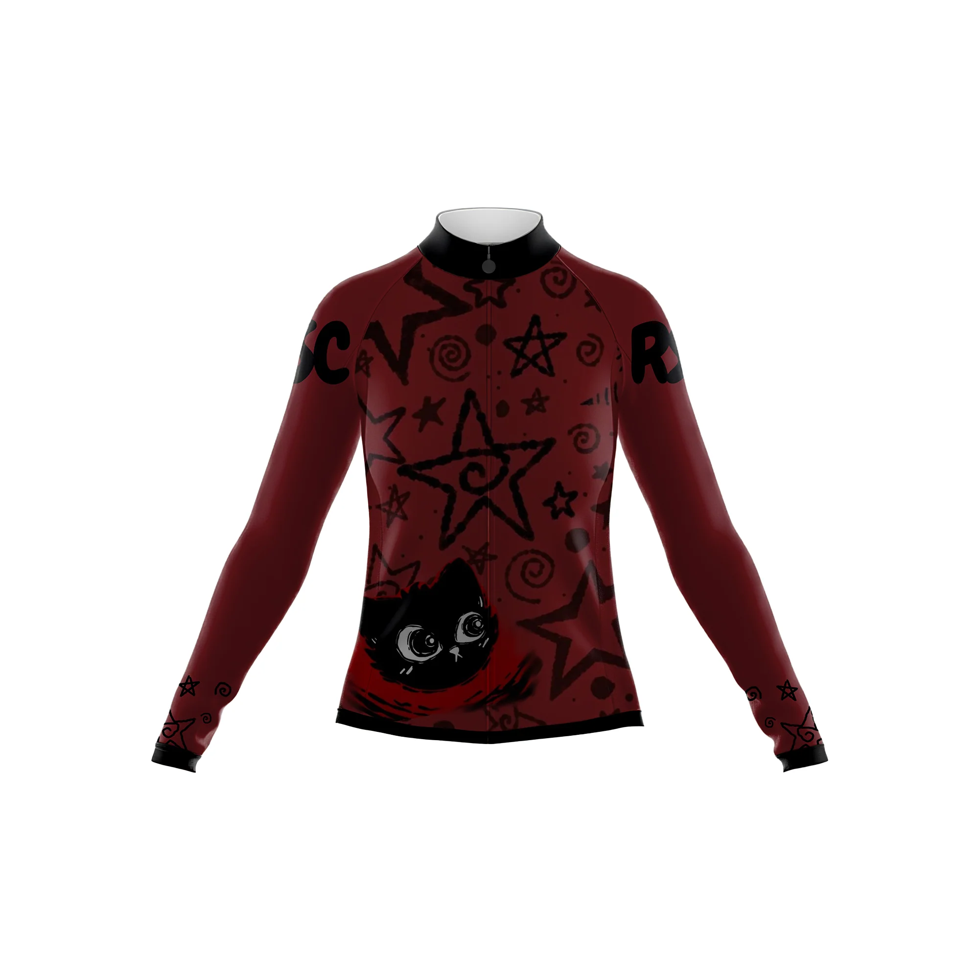 Star Black Cat Women's Long Sleeve Cycling Kit - Image 3